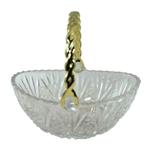 Mikasa Tender Rose Glass Mini Handled Basket Candy Dish WY941/524 with Box - Picture 2 of 10